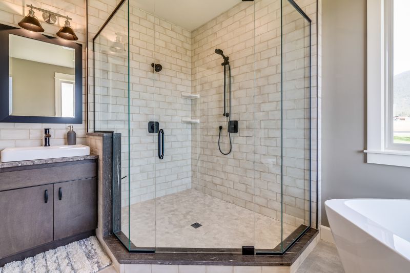 Glass-Enclosed Shower with Multiple Jets